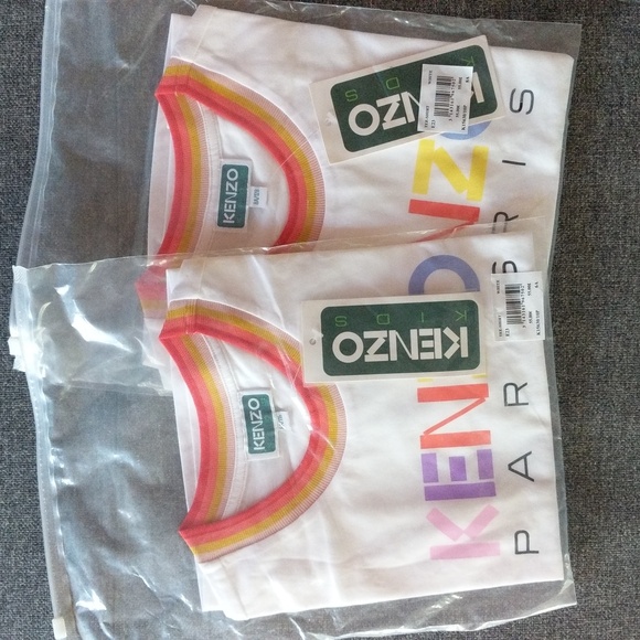 NWT Kenzo Girl T-shirt With Logo Print White - Picture 14 of 15